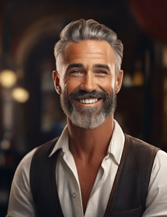 Friseurmeister bei der Arbeit